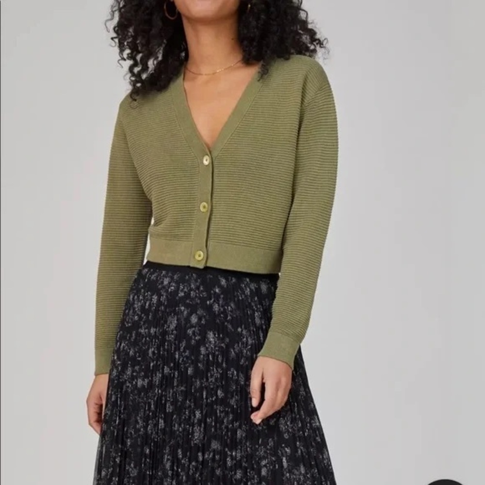 Wilfred Light Cropped Cardigan - Olive Green